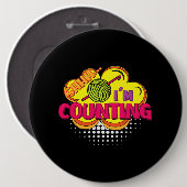 Shhh. Ik tel grappig haakontwerp Ronde Button 6,0 Cm (Voorkant /achterkant)