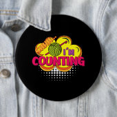 Shhh. Ik tel grappig haakontwerp Ronde Button 6,0 Cm (In situ)