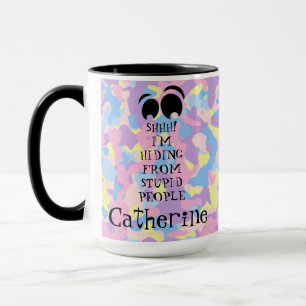 SHHH! Ik verstop me van stoute mensen roze camo Mo Mok