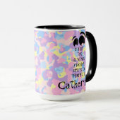 SHHH! Ik verstop me van stoute mensen roze camo Mo Mok (Voorkant rechts)