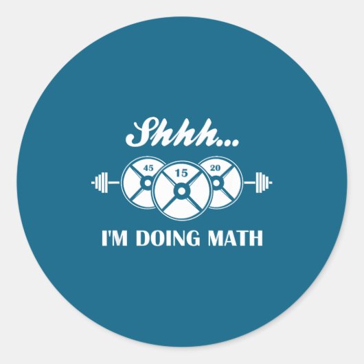 Shhh I'm Doing Math Weight Lifting Math Lover Quot Ronde Sticker (Voorkant)