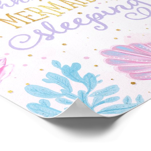 Shhh.. Mermaid Slapeping Nursery Decor Poster (Hoek)