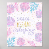 Shhh.. Mermaid Slapeping Nursery Decor Poster (Voorkant)