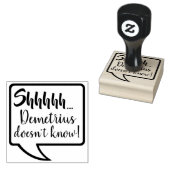 Shhh (naam) kent Surprise Birthday Party niet Rubberstempel (Gestempeld)