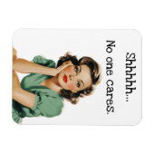 Shhh niemand geeft om Retro huisvrouw Magneet (Horizontaal)