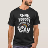 Shhh Niemand Weet Ik Ben Gay LGBT Pride 1 T-shirt (Voorkant)