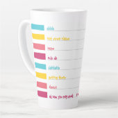 Shhh, niet praten! Grappig kleurrijk Schattige Latte Mok (Linkerhoek)