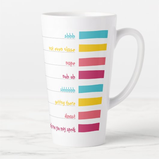 Shhh, niet praten! Grappig kleurrijk Schattige Latte Mok (Rechts)