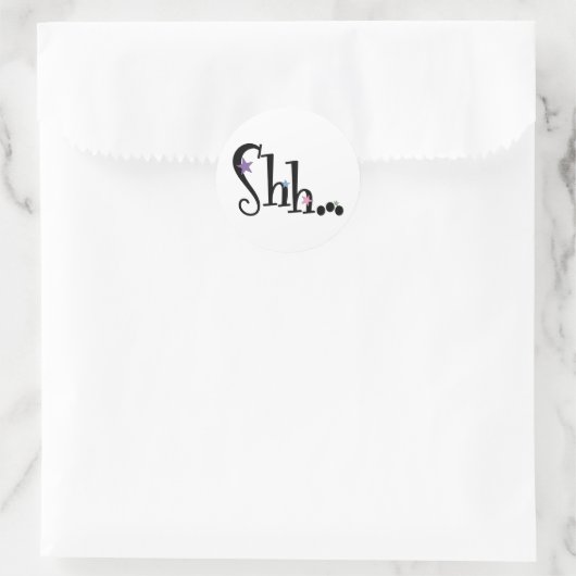 Shhh... Ronde Sticker (Tas)