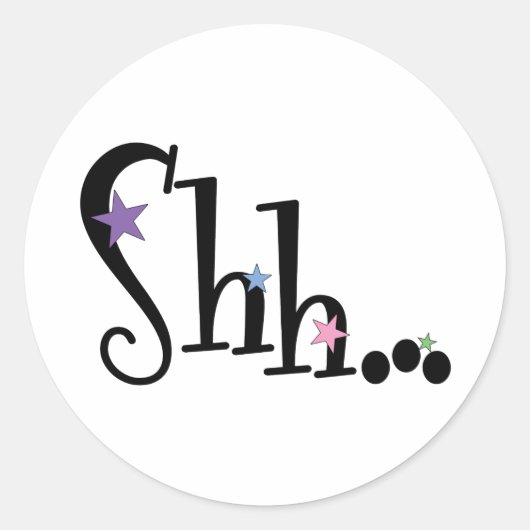 Shhh... Ronde Sticker (Voorkant)