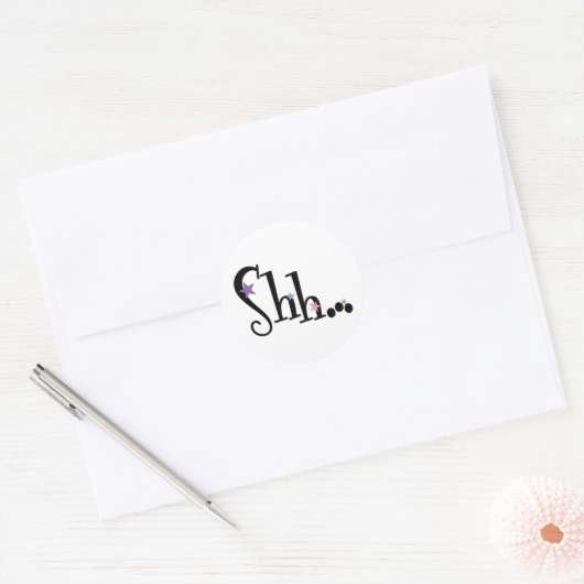 Shhh... Ronde Sticker (Envelop)