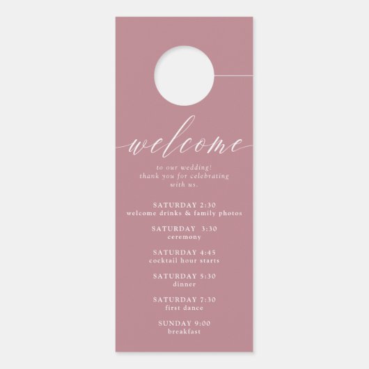 Shhh roze wit niet storen bruiloft deurhanger (Achterkant)