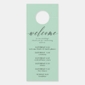 SHHH Sage Groene Kalligrafie Niet storen Bruiloft Deurhanger (Achterkant)