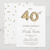 Shhh Surprise 40ste verjaardagsfeestje Kaart (Voorkant / Achterkant)