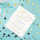 Shhh.. Surprise Birthday Party Gold Foil Confetti Kaart