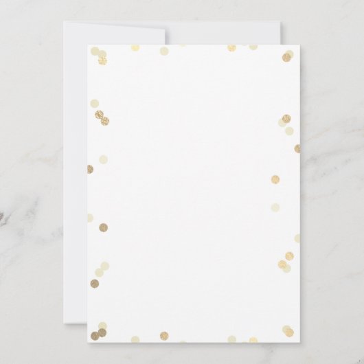 Shhh.. Surprise Birthday Party Gold Foil Confetti Kaart (Achterkant)