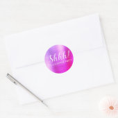 Shhh! Surprise Birthday Party - Paars Ronde Sticker (Envelop)
