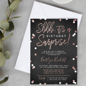 Shhh.. Surprise Birthday Roos Gold Foil Confetti Kaart