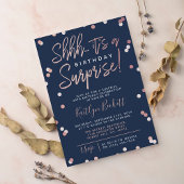 Shhh.. Surprise Birthday Roos Gold Foil Confetti Kaart