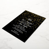 Shhh Surprise-Confetti op Black Afstuderen Gold Folie Uitnodiging (Gedraaid)