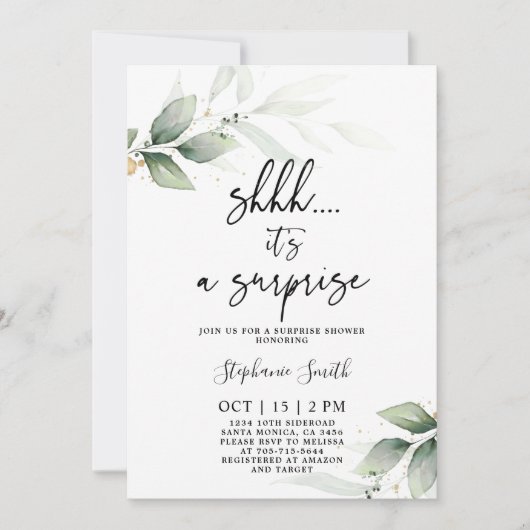 SHHH Surprise Green Vrijgezellenfeest Kaart (Voorkant)