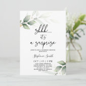 SHHH Surprise Green Vrijgezellenfeest Kaart (Staand voorkant)