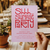 Shhh Surprise Party Modern Birthday Kaart