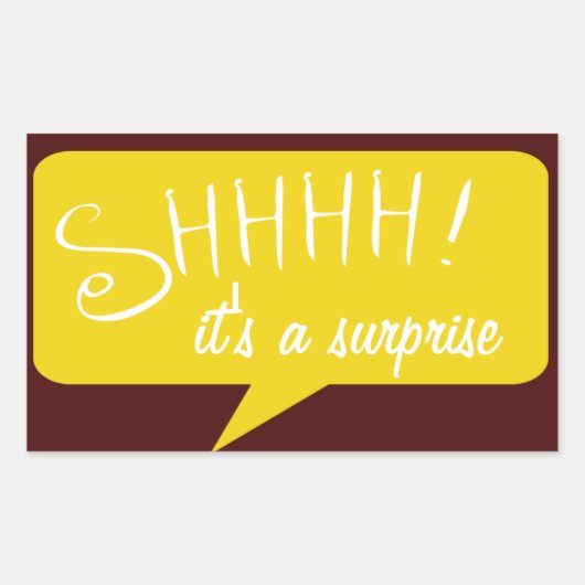 Shhh Surprise Party - Sticker - Maroon en Goud (Voorkant)