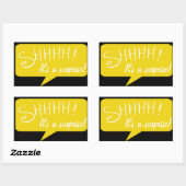Shhh Surprise Party - Sticker - Zwart en Goud (Vel)