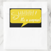 Shhh Surprise Party - Sticker - Zwart en Goud (Tas)