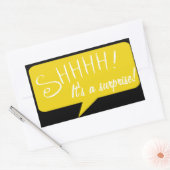 Shhh Surprise Party - Sticker - Zwart en Goud (Envelop)