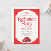 Shhh Surprise Retirement Party Invitation Kaart (Voorkant / Achterkant in situ)