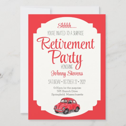 Shhh Surprise Retirement Party Invitation Kaart (Voorkant)