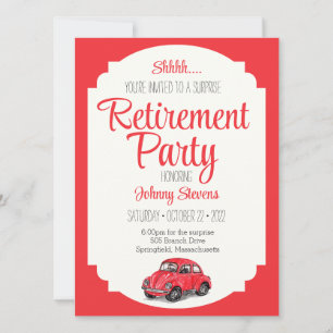 Shhh Surprise Retirement Party Invitation Kaart