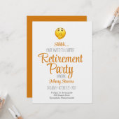 Shhh Surprise Retirement Party Invitation Kaart (Voorkant / Achterkant in situ)