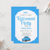 Shhh Surprise Retirement Party Invitation Kaart (Voorkant / Achterkant in situ)