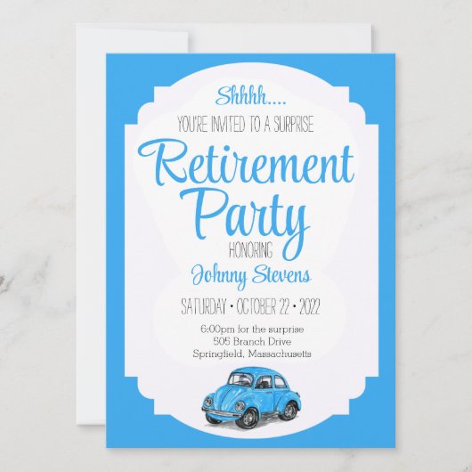 Shhh Surprise Retirement Party Invitation Kaart (Voorkant)