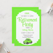Shhh Surprise Retirement Party Invitation Kaart (Voorkant / Achterkant in situ)