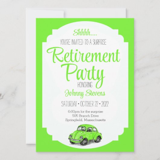 Shhh Surprise Retirement Party Invitation Kaart (Voorkant)