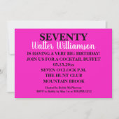 Shhh Surprise Seventieth Birthday Party Kaart (Voorkant)