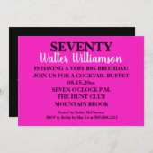 Shhh Surprise Seventieth Birthday Party Kaart (Voorkant / Achterkant)