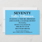 Shhh Surprise Seventieth Birthday Party Kaart (Voorkant)