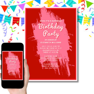 Shhh Surprise Verjaardagsfeest Preppy Pink Glam F Kaart
