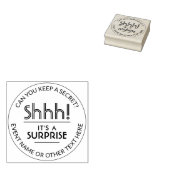 Shhh! Verrassingsfeest Elegante Moderne Ronde Rubberstempel (Gestempeld)