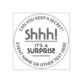 Shhh! Verrassingsfeest Elegante Moderne Ronde Rubberstempel (Afrduk)