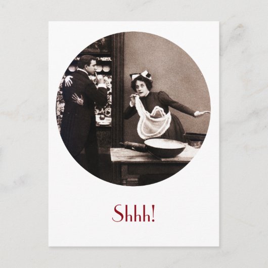 Shhh! Wat de Butler zag -  stripversie Briefkaart (Voorkant)