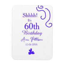 Shhhh het is 60e verjaardag voeg naam paarse spaan