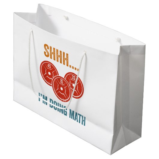 Shhhh Ik doe Wiskunden Gewichtheffen Gymer Gym Dea Groot Cadeauzakje (Voorkant Gekanteld)