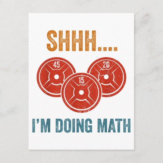 Shhhh Ik doe Wiskunden Gewichtheffen Gymer Gym Dea Informatiekaartje (Voorkant)