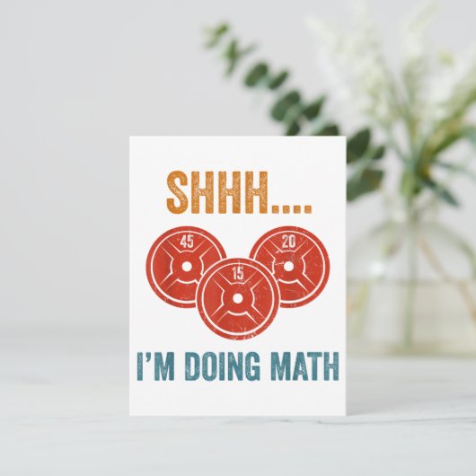 Shhhh Ik doe Wiskunden Gewichtheffen Gymer Gym Dea Informatiekaartje (Staand voorkant)